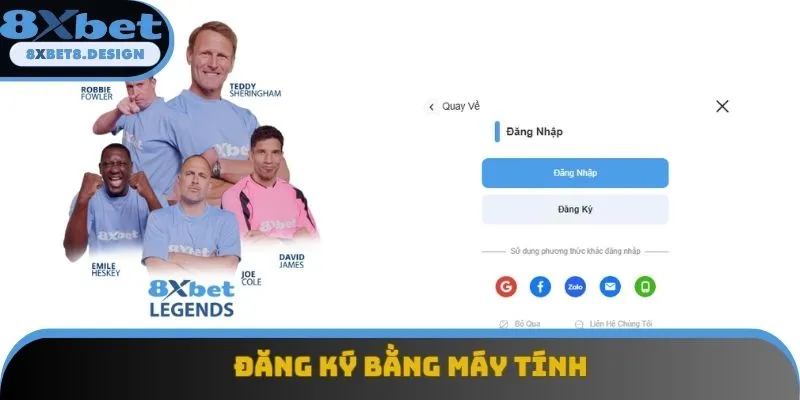 Đăng ký 8XBET chỉ 4 bước trên máy tính (PC)